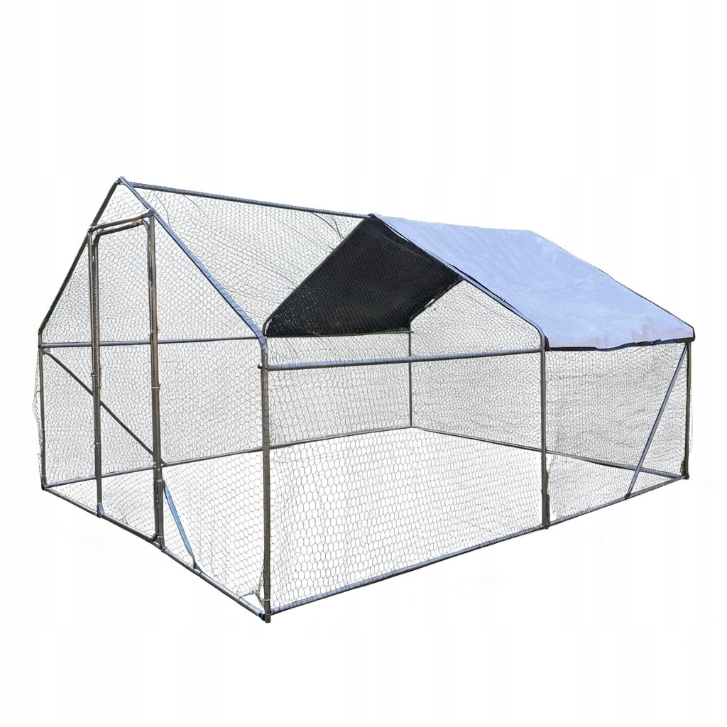 Výbeh pre kurníky, voliéra, 4x3x2m, kurník, klietka, ohrada, pozinkovaná strecha